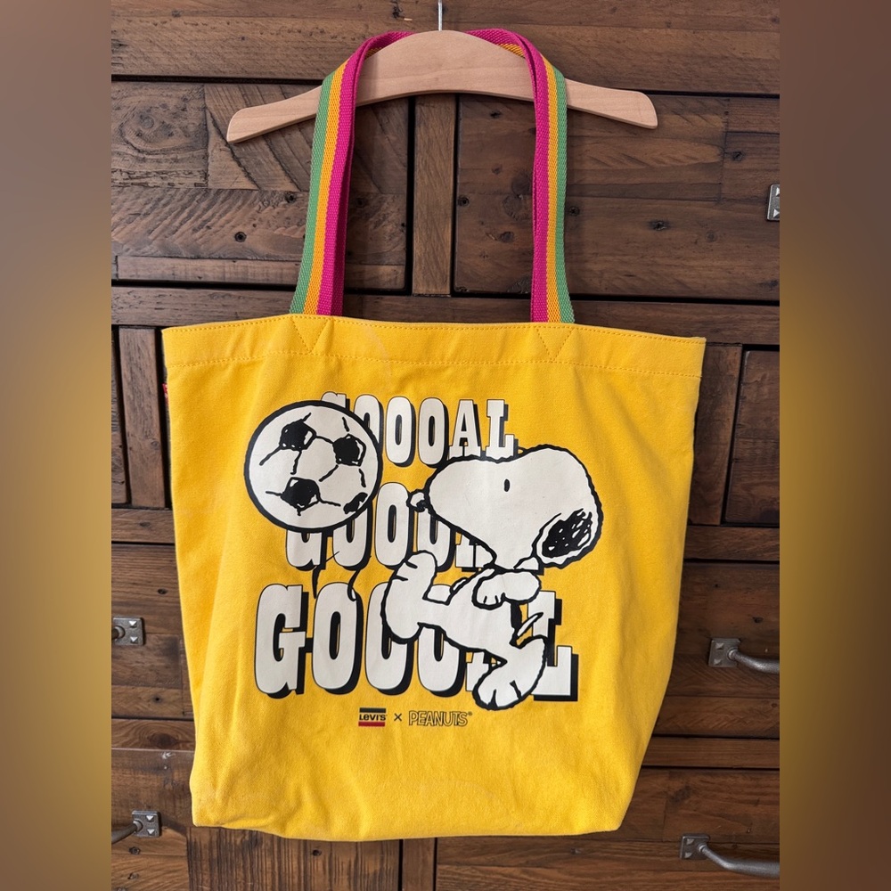 Levi's x Peanuts Snoopy Sport Goal Tote Bag Yellow Rare 2019 Capsule Collab